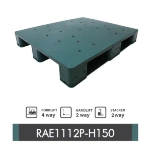 พาเลทพลาสติกสแนป : RAE1112P-H150 Size : 1,100 x 1,200 x 150 mm.